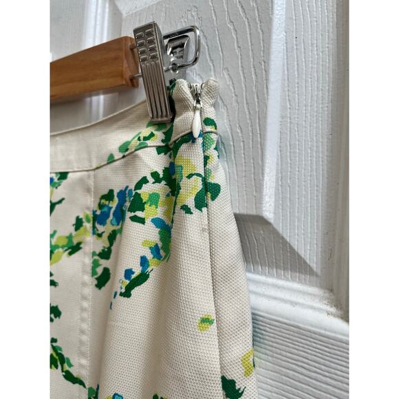 Ann Taylor Silk Shell Full Lined Floral Print Pleated A Line Skirt Petite Size 4 - Picture 5 of 12